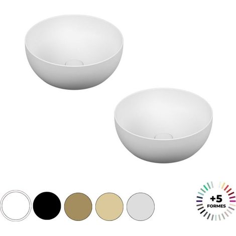 Lavabo double vasque à poser VITRA Outline, rond - blanc mat Haut de gamme (1/5)