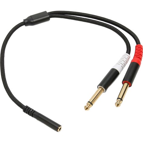 Câble répartiteur audio 3,5 mm vers double jack 6,35 mm (stéréo femelle 3,5 mm vers mono mâle 6,35 mm), 35 cm (13,8 pouces) (1/5)