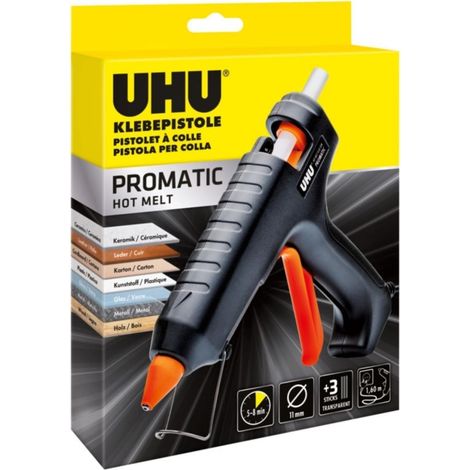Pistolet à colle Hot Melt Promatic, noir/orange + 3 recharges de colle (1/2)