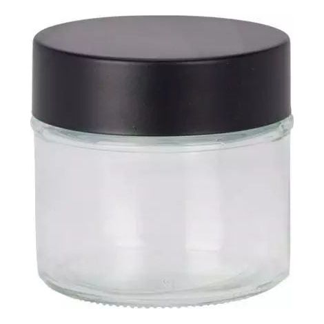 Barattolo in vetro con coperchio a vite, 80ml 6x6cm trasparente/nero