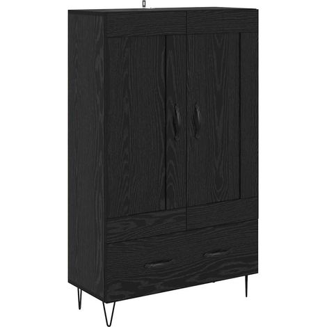 Maison Exclusive - Credenza Rovere Nero 69,5 x 31 x 115 cm Legno multistrato
