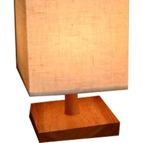 Lampe de table LED en bois massif, pied stable, abat-jour moderne, veilleuse pour chambre d'hôtel, interrupteur à bouton, prise carrée. (1/4)