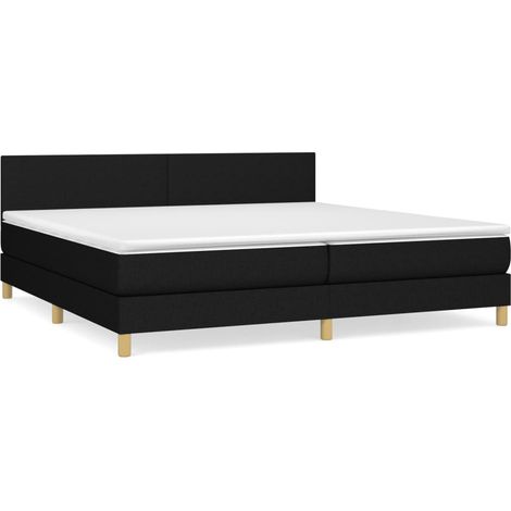 Maison Exclusive - Giroletto a Molle con Materasso Nero 200x200 cm in Tessuto (1/5)