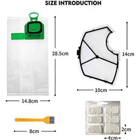 Kit de sacs pour aspirateur Kobold compatible avec les modèles Vorwerk Kobold VK140 et VK150-B (1/4)