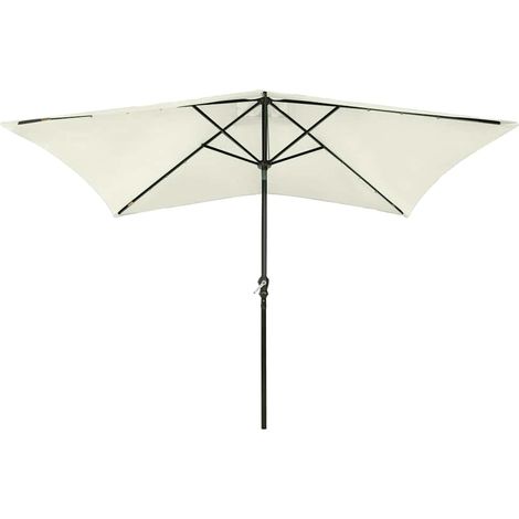 Maison Exclusive - Ombrellone a Sbalzo con Palo in Acciaio e LED Sabbia 2x3 m (1/5)