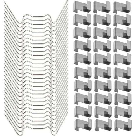 120 Pcs Clips de fixation pour vitre de verre à effet de serre en acier inoxydable (avec 60 clips de fil W pour vitrage en serre et 60 clips de chevauchement en Z pour vitrage de serre) (1/5)