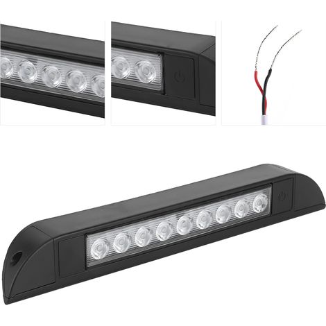 Bandeau lumineux LED intérieur pour voiture, 9 LED, étanche, 4,5 W, avec interrupteur marche/arrêt (1/5)
