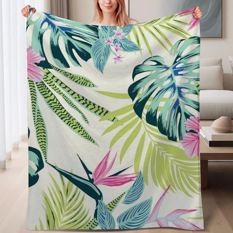 Couverture de lit en polaire, jeté doux et chaud pour le printemps, légère et luxueuse en microfibre de polyester, décoration pour chambre et salon, ajout parfait à la décoration, cadeau parfait pour (1/4)