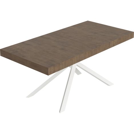 Tavolo Allungabile 200-304x90x77 cm Niket Noce Gambe Bianche (1/4)