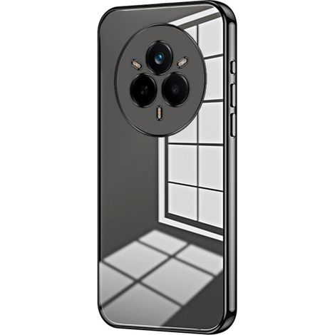 Realme 14 Pro 5G Hülle, galvanisierter Rahmen, transparent/schwarz (1/2)