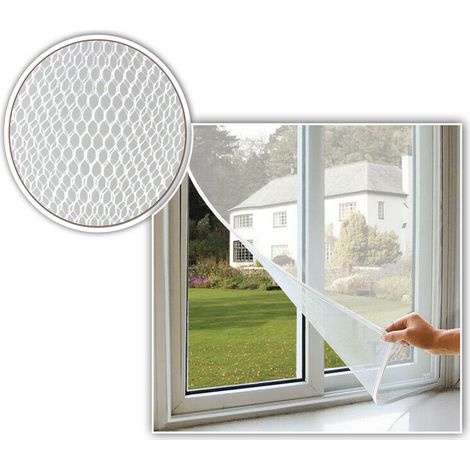TELO ZANZARIERA ADESIVA A RETE PER FINESTRE BIANCO 130X150cm CASA