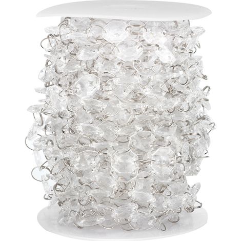Pendentif transparent en chaîne de perles octogonales pour mariage, décoration de porte et de fenêtre (1/5)
