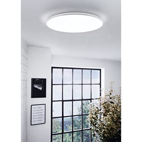 EGLO Led plafoniera Crespillo, luce di superficie a luce singola, in plastica, lampada da cucina in bianco, illuminazione di superficie a Led bianco neutro, Ø 38 cm (1/3)