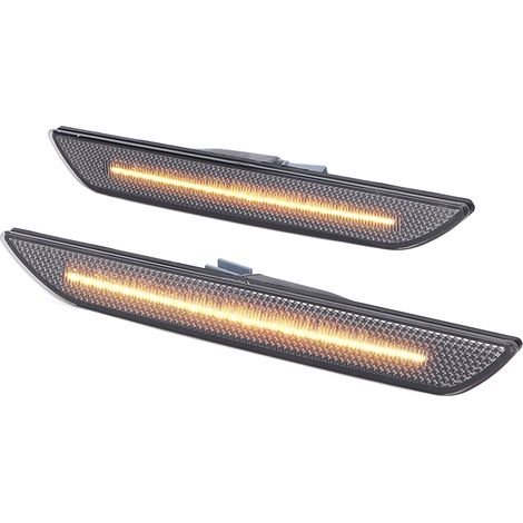 Paire de feux de position latéraux à LED avec lentille fumée, de remplacement pour Ford Mustang 2018-2020 (version européenne). (1/5)
