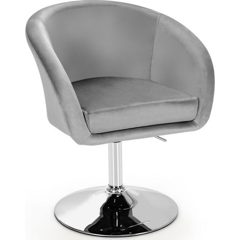 Confort et soutien - tabouret de maquillage pivotant 360° en velours, hauteur réglable, pour coiffeuse (1/5)