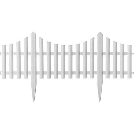 Bordure De Jardin - Clôture En Plastique Blanc - Pour Massifs Et Pelouses - Hauteur 32 Cm Longueur 60 Cm - 1 Pièce (1/5)