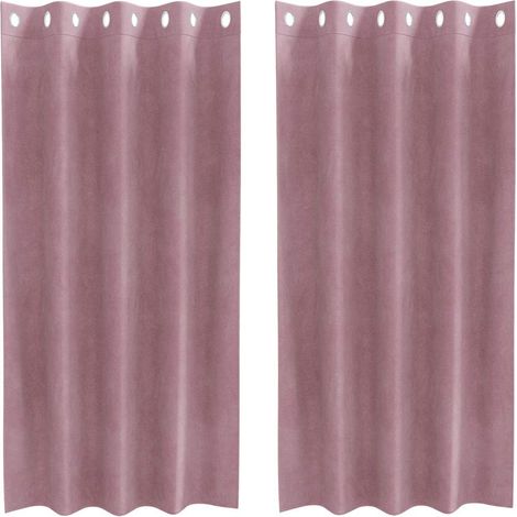 Rideaux occultants 2 pcs Rose foncé 140 x 175 cm Velours (1/5)