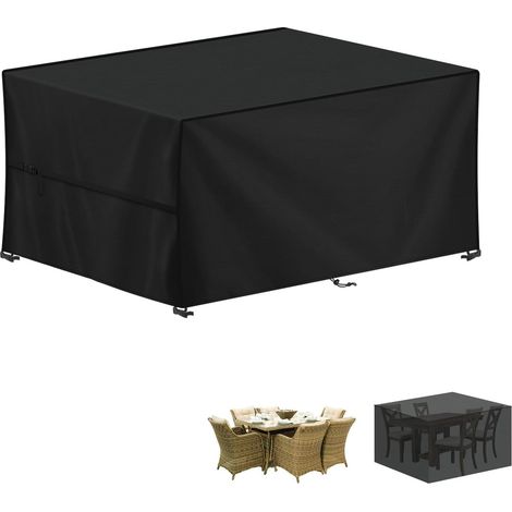 Housse Table de Jardin, 140x70x70cm Bâche Salon de Jardin Housse Protection Salon de Jardin Imperméable Bache Table de Jardin, Anti-UV, 420D Oxford Housses Table Exterieur (1/5)