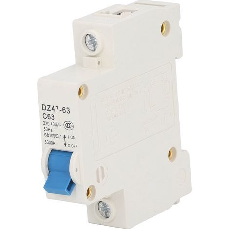 Disjoncteur miniature 1P isolateur de courant résiduel montage sur rail DIN 230V 400V 63A DZ47-63 C63 (1/5)
