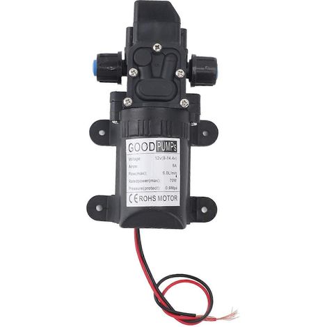 Pompe à membrane 12V avec arrêt automatique, mini pompe à membrane électrique intelligente, compatible avec les machines de lavage de voitures haute pression. (1/4)