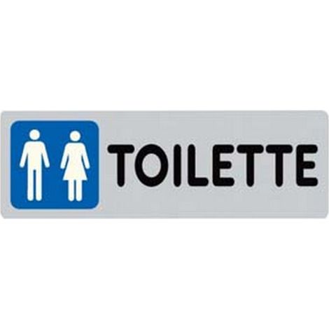 10PZ TARGHETTA ADESIVA "TOILETTE UOMO/DONNA" - cm.15x5h.