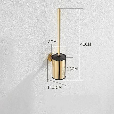 Brosse WC Murale dorée en Acier Inoxydable Rond pour Salle de Bain (doré) (1/4)