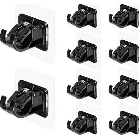 Lot de 10 supports de tringle à rideaux, sans perçage, transparents, auto-adhésifs. (1/5)