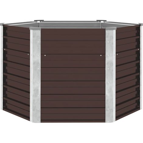 Maison Exclusive - Letto Rialzato Giardino Marrone 129x129x77cm in Acciaio Zincato (1/5)