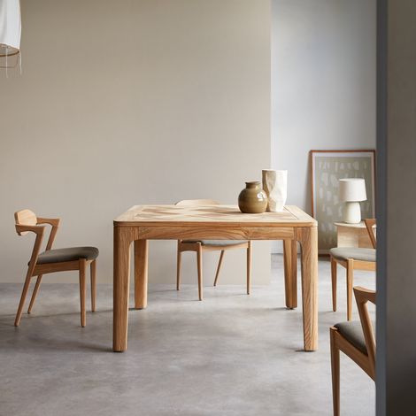 Table en bois de teck massif recyclé 120x120 Ruth (1/5)