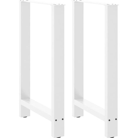 Set di 2 gambe per tavolo da bar regolabili moderne 60 x 90 cm in acciaio bianco 020057573