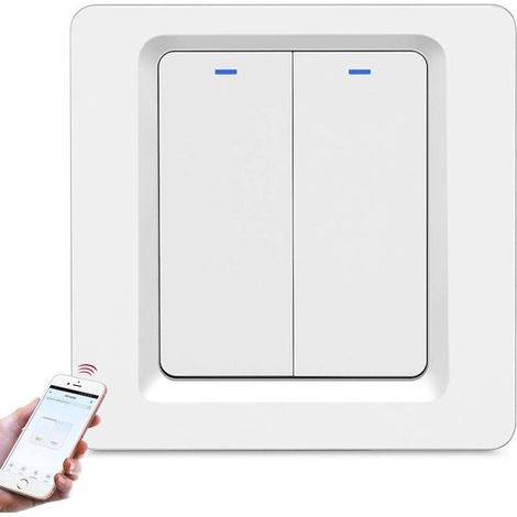 Intelligenter WLAN-Lichtschalter mit Sprachsteuerung und Fernbedienungsunterstützung – Kabelloser Zweipol-Schalter für Smart Homes.