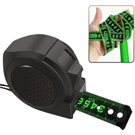 Lntyq Ruban à mesurer en acier fluorescent, ruban à mesurer de précision fluorescent pour la nuit noire, résistant à l'abrasion, contrôle de rétraction et autobloquant (10 m) (1/5)