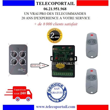 DIAGRAL - KIT RADIO 100% COMPATIBLE - TELECOMMANDE PORTAIL DIAGRAL DIAG 43 OU 44 MCX