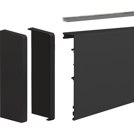 SLID'UP 190 Abdeckblende Schwarz 301 cm XL inkl. Endkappen für Glasschiebetür (1/5)