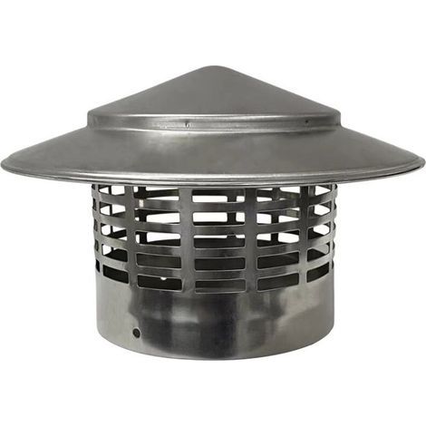 Smoke exhaust duct. Ventilation cap in SUS304 stainless steel, diameter 100 mm. (1/2)