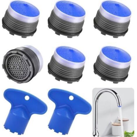 8Pcs Faucet Aerators, Faucet Aerators M18.5 Faucet Strainer Aerator with 2 Aerator Wrenches (1/4)