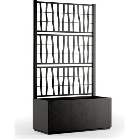 Stefanplast – Bac à fleurs rectangulaire 80 litres – Plastique graphite – Dimensions 80x36x140 cm – Avec drainage – Pour espaces extérieurs