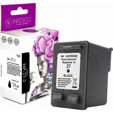Inkdigo 27XL Tinte kompatibel mit HP DeskJet 3320 OfficeJet 4215 PSC1210 TÜV-zertifiziert (1/5)