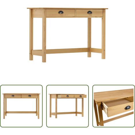 Holztisch -  Konsolentisch Hill mit 2 Schubladen 110×45×74 cm Kiefernholz (1/5)