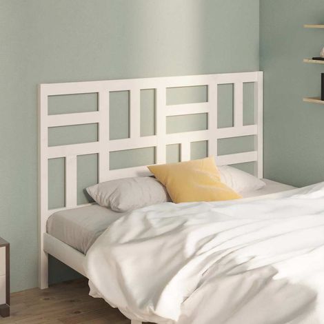 vidaXL Cabecero de cama madera maciza de pino blanco 146x4x104 cm (1/5)