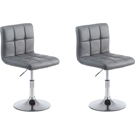 Juego de 2 sillas de comedor de estilo y diseño moderno en sintético gris patas metálicas giratorias regulables en altura 100000226 (1/5)