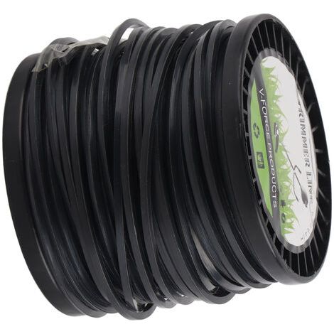 RHG Fil de débroussailleuse, 3,3 mm en nylon noir à faible bruit pour débroussailleuse à haute efficacité de coupe Bobine de rechange compatible avec la plupart des tondeuses à gazon pour(50 meters) (1/5)