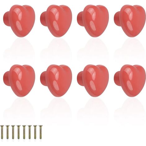 8 Pices Poignee De Meuble(rose), 40 Mm Bouton De Porte Ceramique Avec Vis, Bouton Tiroir Rose, Boutons De Porte D'armoire Modernes Pour Cuisines (1/4)