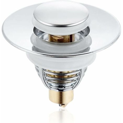 1 pc Bouchon Lavabo,Bonde de douche et lavabo Pop-Up,Universel Filtre de Vidange Anti-Bloqué de Lavabo en Acier Inoxydable,pour 32-38mm Trou Vidange Lavabo Bassin Cuisine Salle de Bain (1/5)