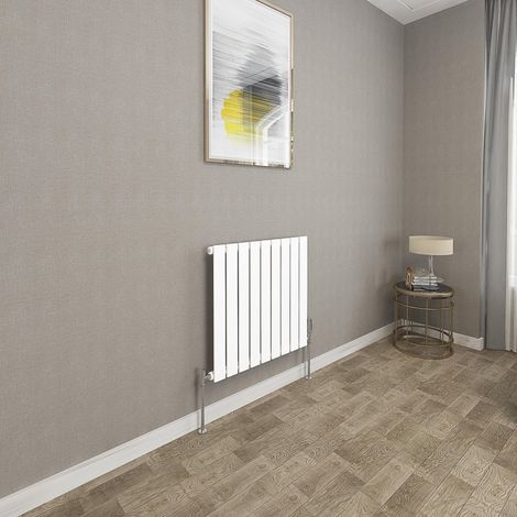 600x612mm White Single Flat Panel Radiator Horizontal Modern Central Heating Radiators