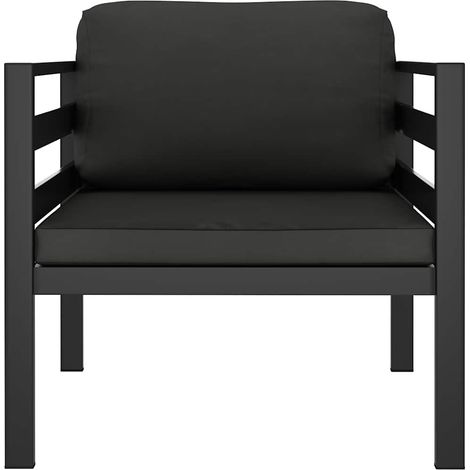 Canapé simple sectionnel, Canapé d'extérieur, Meuble de jardin, avec coussins Aluminium Anthracite OIB6128E (1/5)