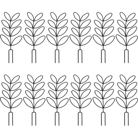 12pcs Treillis pour Plantes Grimpantes Tuteur en Plastique Noir pour Plantes Grimpantes Petit Treillis de Jardin de Feuille Support pour Pothos Hoya Vignes Tiges Plantes D'Intérieur en Pot (1/5)