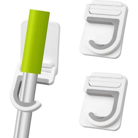 Support mural auto-adhésif pour balai, crochet pour balai, sans perçage, pour cuisine, salle de bain, bureau, garage, lot de 3. (1/5)