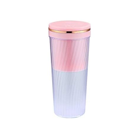 Mini presse-agrumes portable 6 x 18,5 cm, rechargeable par USB, pour fruits, idéal pour les voyages et les activités sportives en extérieur (rose) (1/5)