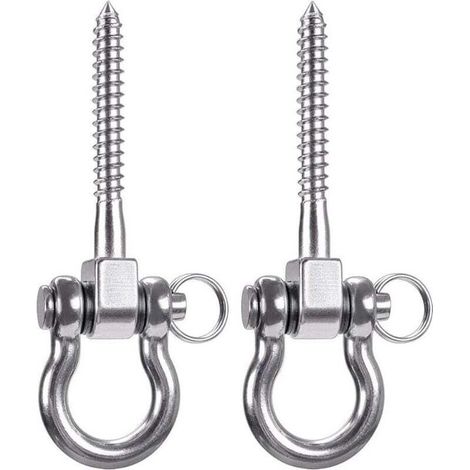 Crochets Plafond Acier Inoxydable 250KG pour Suspension Chaise Lampe Hamac Sac Boxe Entraîneur - Lot de 2 Pièces (1/4)